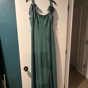 Birdy Grey Teal Maxi Dress with Tie Straps